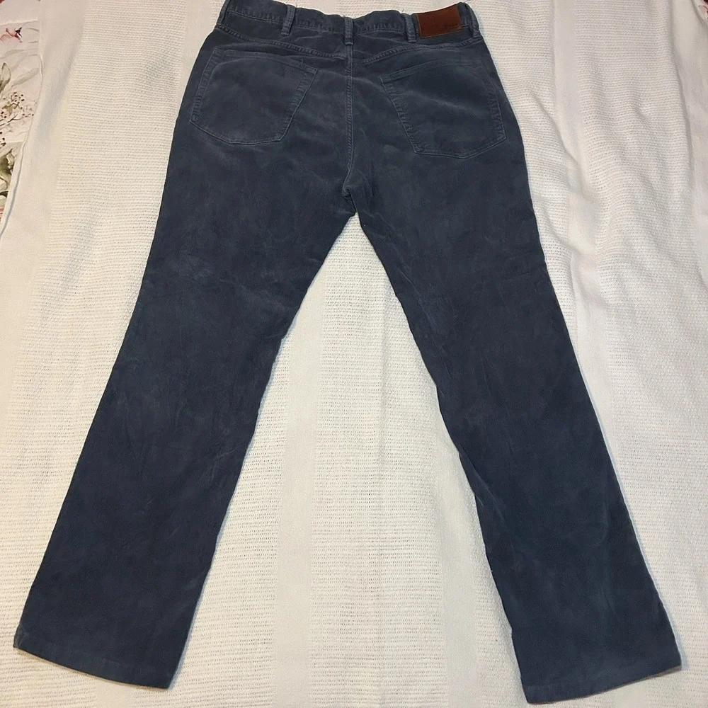 Polo Ralph Lauren Blue Corduroy Pants Stretch Classic Fit Men's Size 36T/38